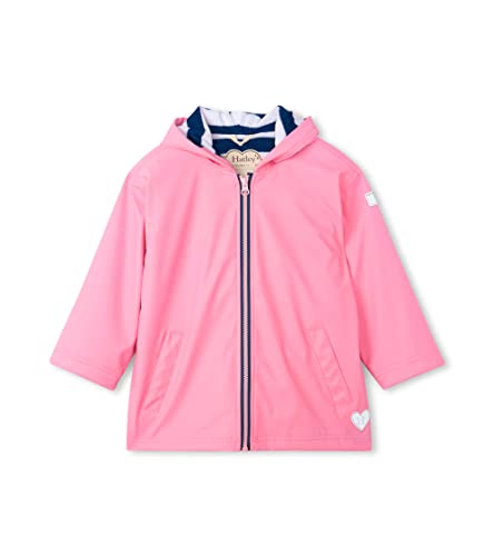 Hatley Zip Up Splash Jacket Kurtka antyrozpryskowa dla dzieci, Klasyczny różowy, 4 lat