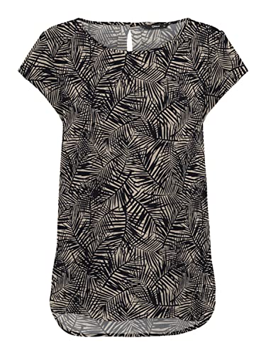 Bestseller A/S Damskie Onlnova Life S/S PTM Top, Night Sky/AOP:427 Mila Leaf, 34, Night Sky/Aop:427 Mila Leaf, 34