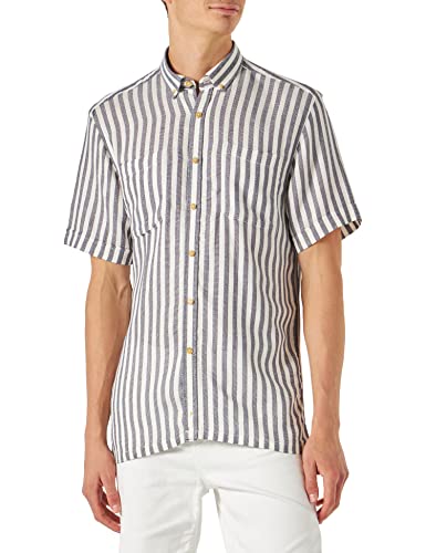 Springfield Rustykalna koszula męska w paski, Ciemny niebieski, XL