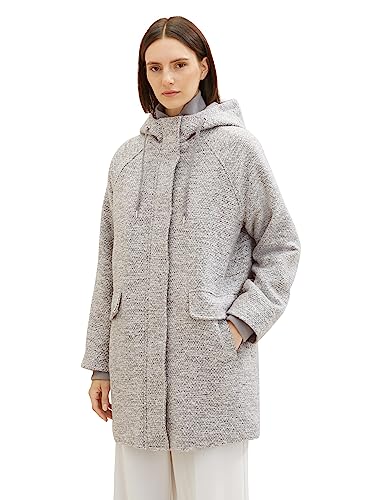 TOM TAILOR Damski płaszcz z kapturem, 30285-Grey Structure, XXL