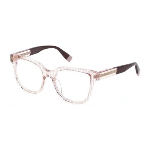 Furla Damskie okulary przeciwsłoneczne Vfu582, błyszczące, przezroczyste, różowe, 50, Błyszczący, przezroczysty, różowy