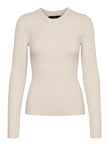 VERO MODA Vmkiki Ls O-Neck Rib Blouse Ga Noos sweter damski, brzoza, XL