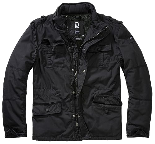 Brandit Britannia Basic męska kurtka zimowa typu ripstop, czarna, czarny, L