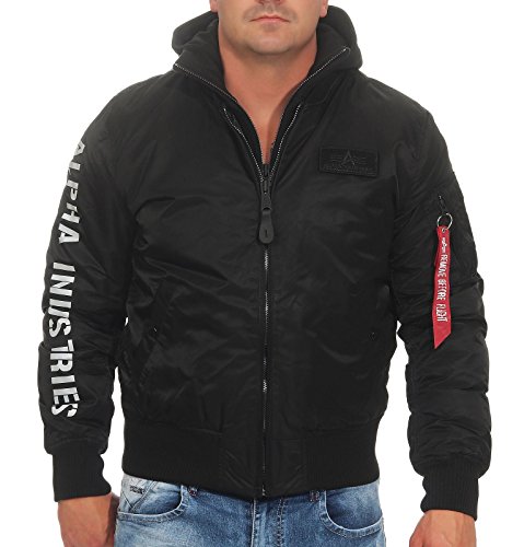 ALPHA INDUSTRIES Męska kurtka bomberka, Czarny/odblaskowy, M