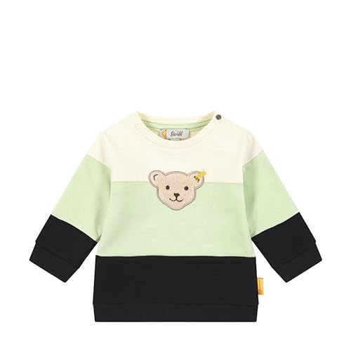 Steiff Bluza chłopięca z długim rękawem w paski, Eggnog, 92