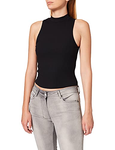 NA-KD Damska koszula z dżerseju Ribbed, czarny, XL