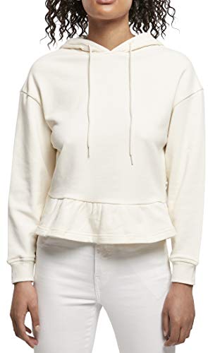 Urban Classics Damska bluza z kapturem Ladies Organic Volants Hoody z kapturem, Whitesand, L