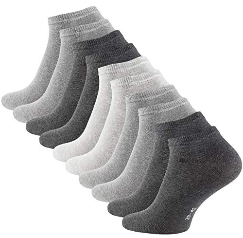 STARK SOUL Essentials skarpety do sneakersów, 10 par, bawełna, czarny, biały, szary, niebieski, różowy, czerwony, żółty, pomarańczowy, kolorowy, rozmiar 35-50, certyfikat Öko-Tex Standard 100, 10 par