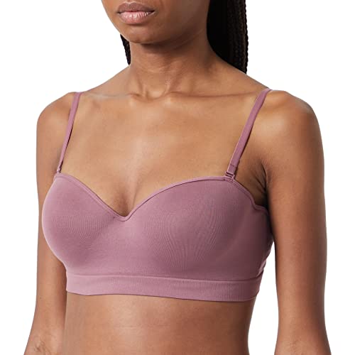 women'secret Damski biustonosz bez ramiączek, bezszwowy biustonosz, wiśniowy czerwony, 70B