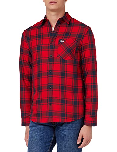 Tommy Jeans Męska koszula flanelowa TJM Check, Ciemny granatowy/Multi Check, S