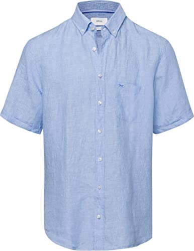 BRAX Męska koszula lniana Dan U AIRWASHED Linen z krótkim rękawem, AIR, M, powietrze, M