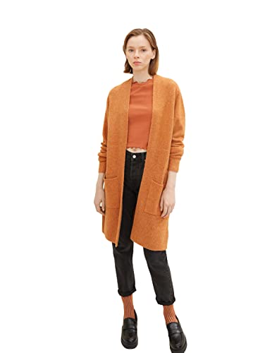 TOM TAILOR Denim Damski Płaszcz z dzianiny 1033307, 30345 - Rusty Amber Melange, M