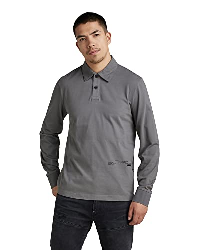 G-STAR RAW Męski T-shirt z tekstem, szary (Granite C784-1468), XS