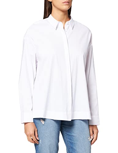 comma Damska bluzka z długim rękawem, 0100 White, 32 PL
