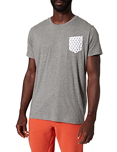 Frenchcool Męski T-shirt Gris À Poche Tête De Mort, gris, M