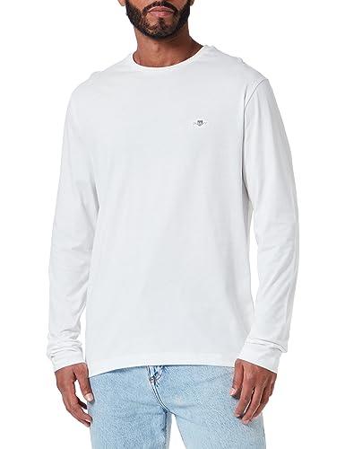 GANT Koszulka męska Reg Shield Ls, Eggshell, 4XL