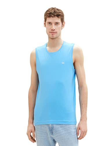 TOM TAILOR Męski 1037991 Tank top, 18395-Rainy Sky Blue, L, 18395 – Rainy Sky Blue, L