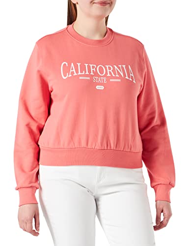 Jack&JONES damska bluza JXBELLA LS Relaxed Vint Sweat SN Sweatshirt, Tea Rose/Detail:Bright White Print CALI 3, L