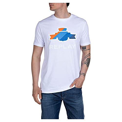 Replay T-shirt męski, 1 Biały, S