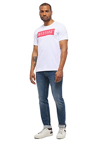 MUSTANG Damska koszulka Alex C Logo Tee, General White 2045, M