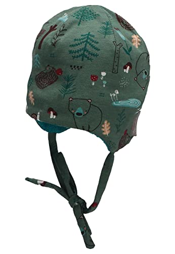 Sterntaler Chłopięca czapka beanie zwierzęta leśne, ciemnozielona, 35