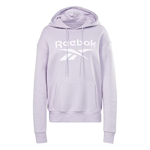 Reebok Damska bluza z kapturem z dużym logo, fioletowa Oasis, XS, Fioletowa Oasis, XS