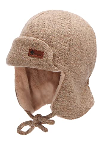 Sterntaler Chłopięca czapka lotnicza melanż czapka, beżowa, 49