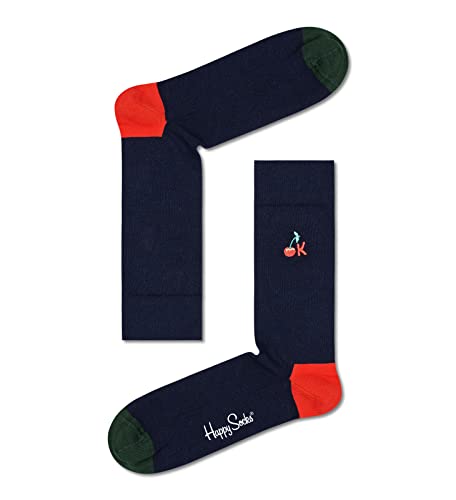 Happy Socks Embroidery Its Ok, kolorowe i zabawne, Skarpety dla kobiet i mężczyzn, Niebieski (36-40)