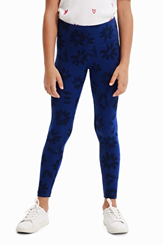 Desigual Dziewczęce legginsy z bąbelkami, niebieskie, M, niebieski, 8 Lata