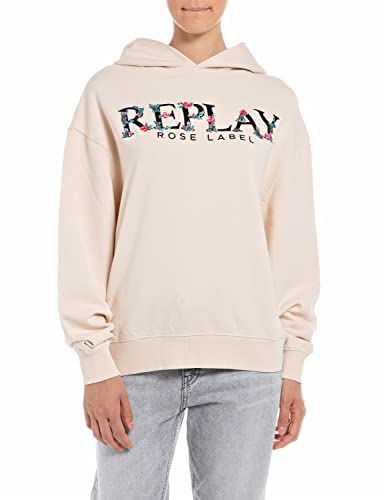 Replay Damska bluza z kapturem W3704C 611 Skin, XL, 611 Skin, XL