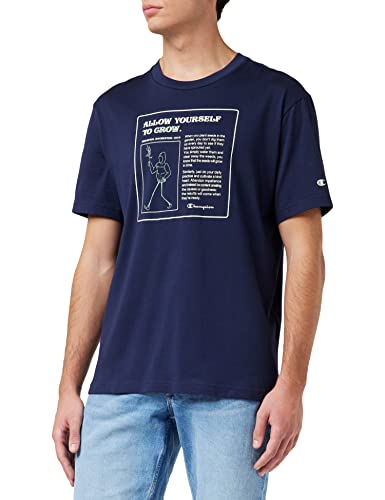 Champion Męski t-shirt Eco Future Graphic, niebieski morski, XXL