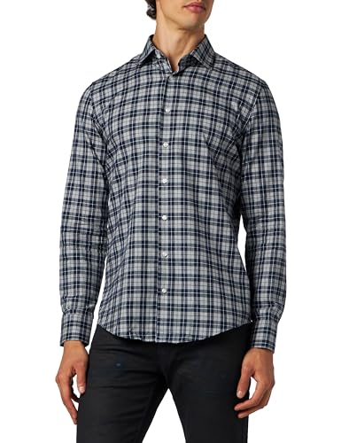 Seidensticker Męska koszula slim fit z długim rękawem, jasnoszary, 41