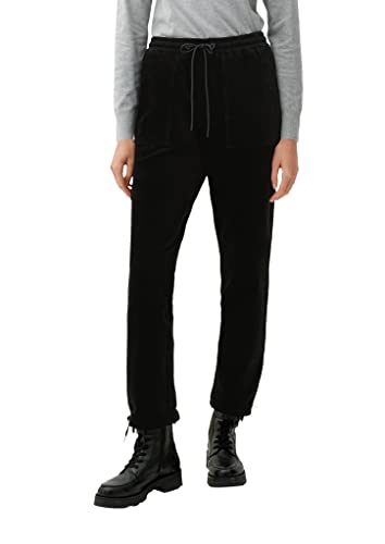 s.Oliver Damskie spodnie sztruksowe ze stretchem bawełnianym, czarny, 44