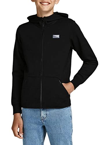 Jack & Jones Chłopięcy Jcoair bluza z kapturem z kapturem Noos Jr kardigan sweter, Czarny, 164 cm