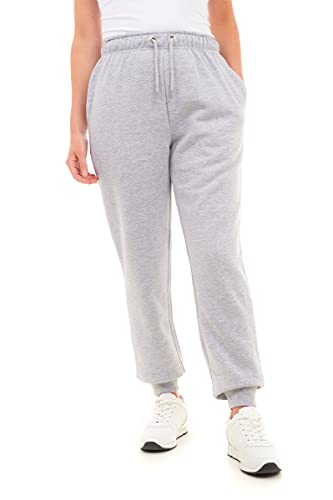 M17 Damskie spodnie do biegania z recyklingu na co dzień spodnie dresowe z mankietami spodnie wypoczynkowe elastyczne spodnie do jogi trening dres kieszenie, szary, M