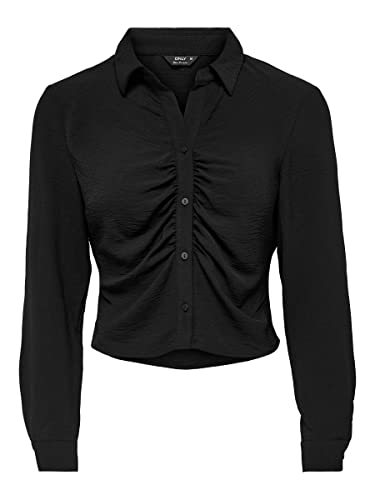 ONLY Women's ONLMETTE LS Wrinkle Short TOP NOOS WVN Bluse, czarny, S