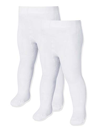 Playshoes Rajstopy termiczne dla dzieci, uniseks, dwupak (2 sztuki), 1 – biały., 74-80