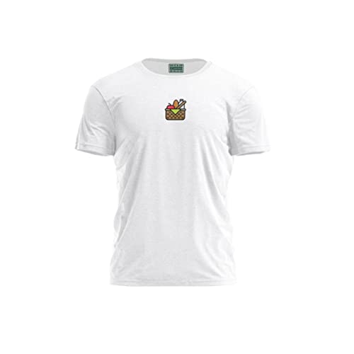 Bona Basics, Męski T-shirt z cyfrowym nadrukiem,% 100 bawełna, biały, na co dzień, męski top, rozmiar: L, biały, L