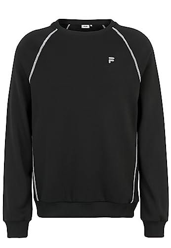 FILA Męska koszulka z długim rękawem Landin Raglan Crew, czarny, XL