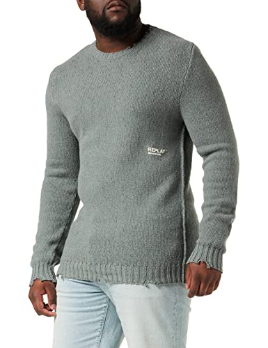 Replay Sweter męski, 874 Zielony, XXL