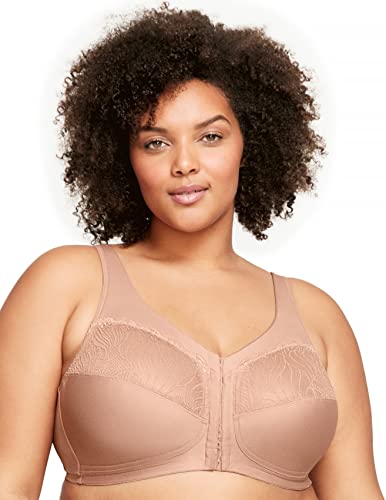 Glamorise Damski biustonosz MagicLift o naturalnym kształcie plus size bez fiszbin #1210, Cappuccino, 105J