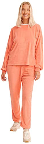 NA-KD Damskie spodnie dresowe frotte, Pustynny różowy, XL