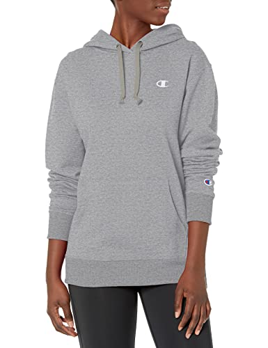 Champion Damska bluza z kapturem Powerblend oversize, bluza z kapturem z logo C, szary Oxford 407d55, L