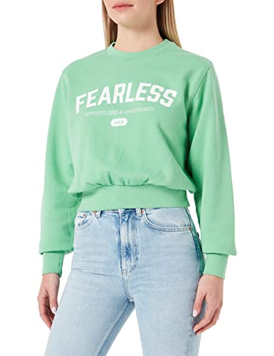 Jack&JONES JXBELLA LS Relaxed Vint Sweat SN bluza damska, kolor zielony (Absinthe Green)/szczegóły: jasny biały nadruk CALI 2, S