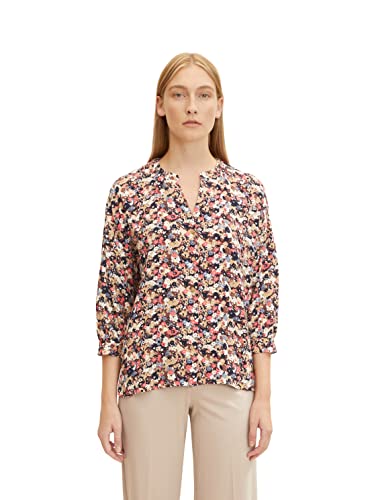 TOM TAILOR Damski bluzka ze wzorem 1032576, 30197 - Beige Small Floral Design, 36