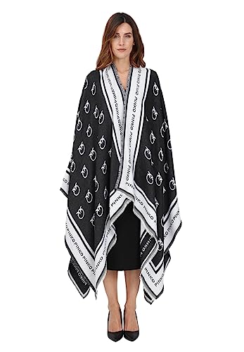 Pinko Matryca Płaszcz Mieszany Wełna Okap Kobiety, Zcb_nero/Panna, rozmiar uniwersalny