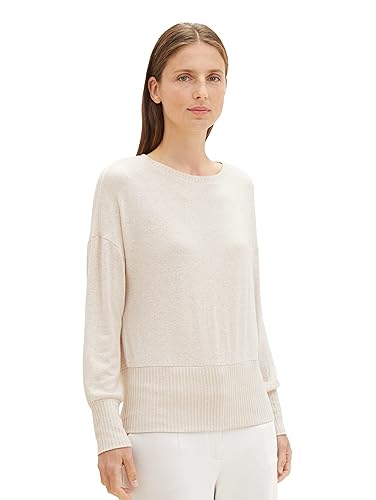 TOM TAILOR Damska koszulka z długim rękawem, 33962 - Doeskin Melange, 3XL