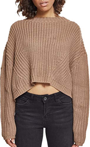 Urban Classics Ladies Wide Oversize Sweater Bluza Kobiety , taupe , S