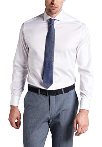 Eterna Męska koszula z długim rękawem Modern FIT Cover Twill White UNI, 17,5, biały, 44