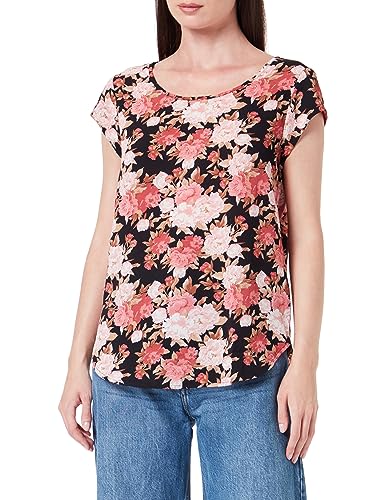 Onlnova LUX S/S TOP AOP PTM, Black/Aop:ay Peony Blossom, 38